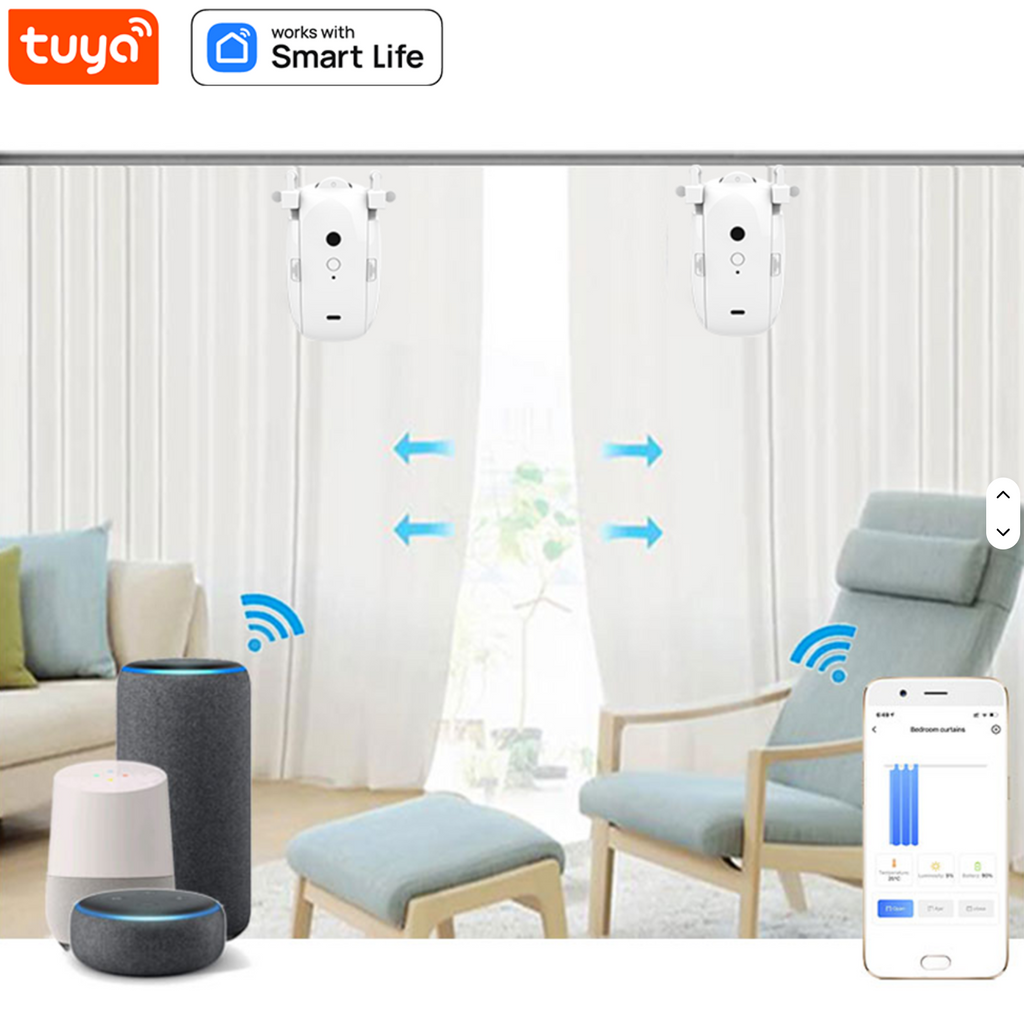 Smart Motorized Curtains - Tuya Electric Curtain Motor